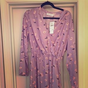 Lilac floral knee length dress